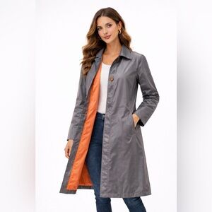 Carol Cohen Collectibles Missy-s Trench Rain Coat Sz S Taupe Brown Women…